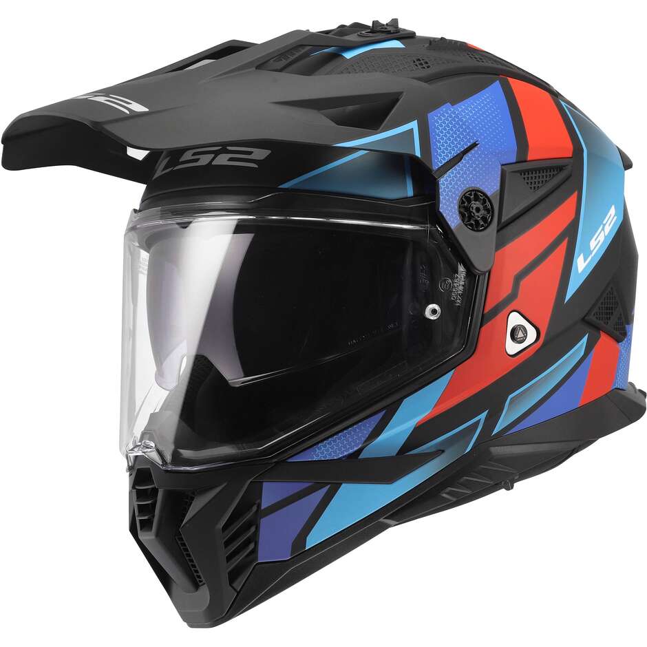 МОТОЦИКЛЕТНЫЙ ШЛЕМ LS2 MX702 PIONEER II BLOCK BLACK RED BLUE-06