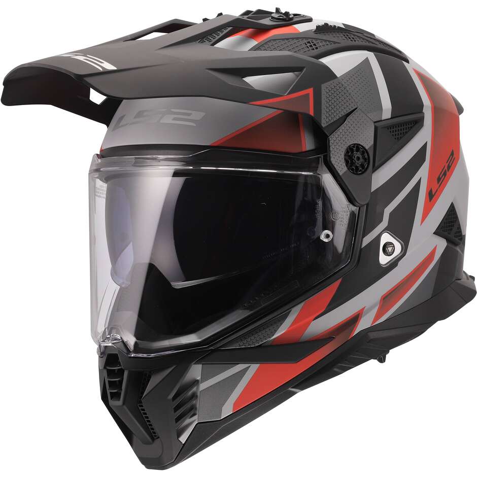 МОТОЦИКЛЕТНЫЙ ШЛЕМ LS2 MX702 PIONEER II BLOCK GREY RED-06