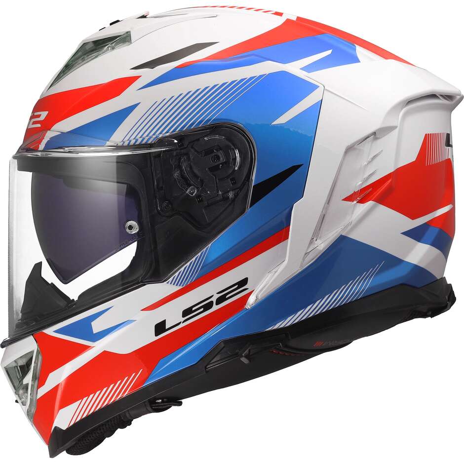 МОТОЦИКЛЕТНЫЙ ШЛЕМ LS2 FF818 STORM III KOMAI WHITE BLUE RED