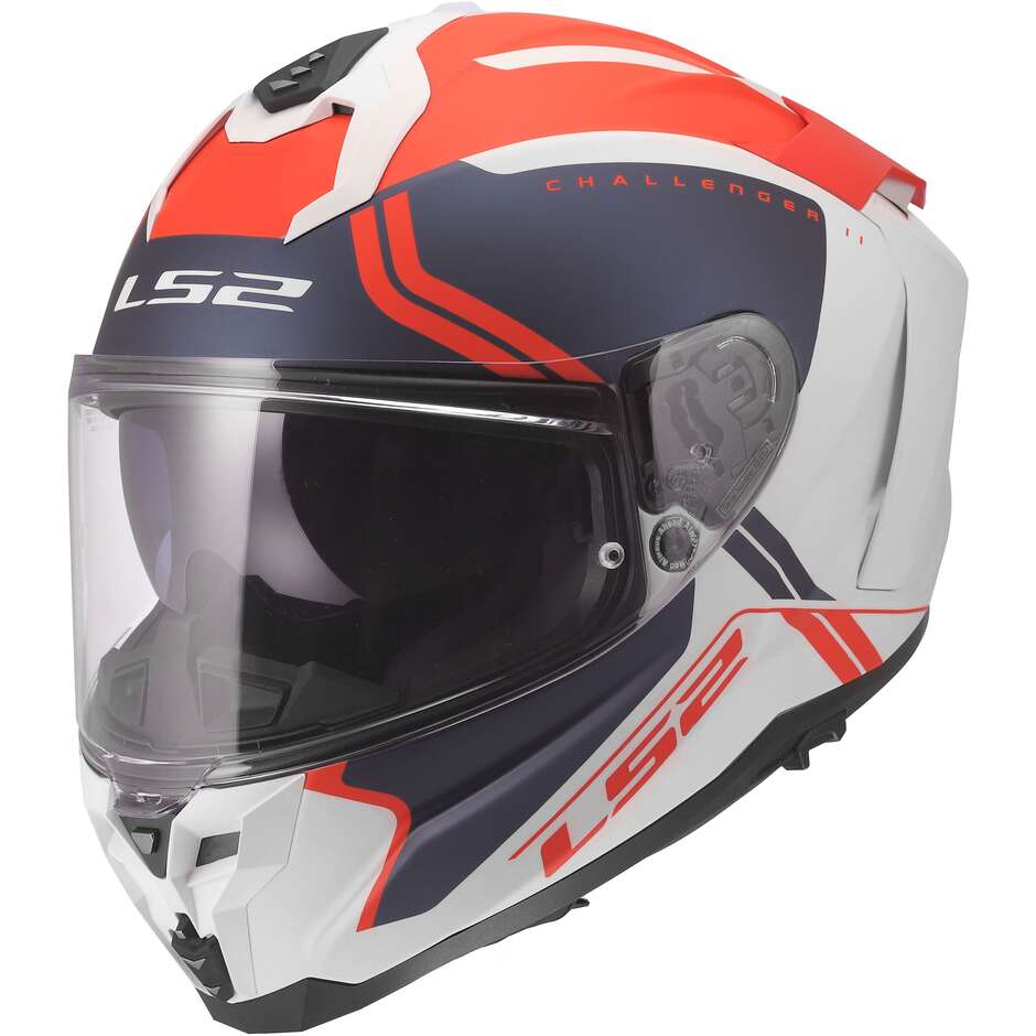 МОТОЦИКЛЕТНЫЙ ШЛЕМ LS2 FF817 CHALLENGER II TITAN WHITE BLUE RED
