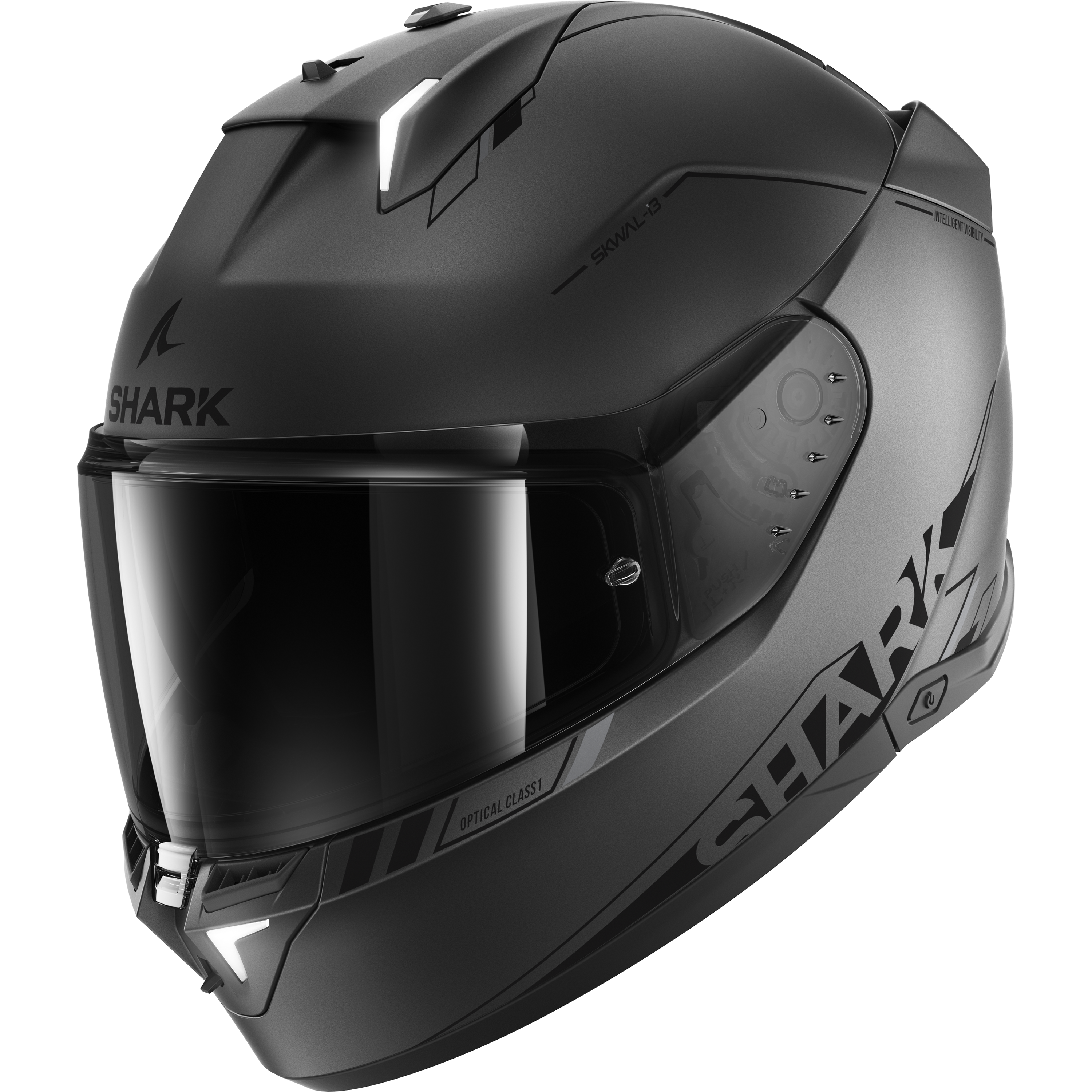 МОТОЦИКЛЕТНЫЙ ШЛЕМ SHARK SKWAL i3 BLANK SP Mat Anthracite Black Silver AKS