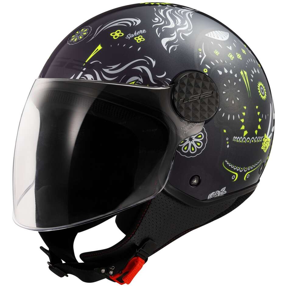Мотоциклетный шлем LS2 OF558 SPHERE LUX II MAXCA BLACK H-V YELLOW-06