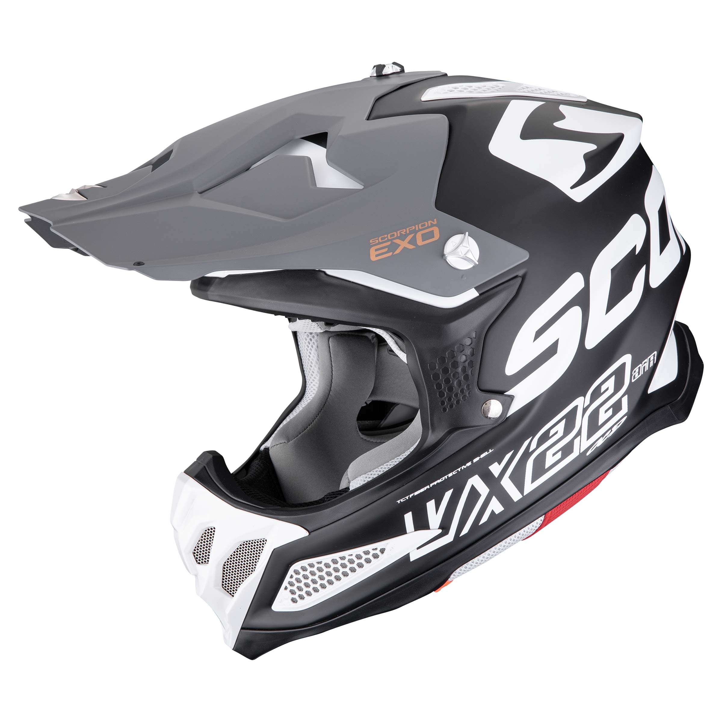 МОТОЦИКЛЕТНЫЙ ШЛЕМ SCORPION VX-22 AIR UPDOWN Noir mat-Blanc-Gris (377)