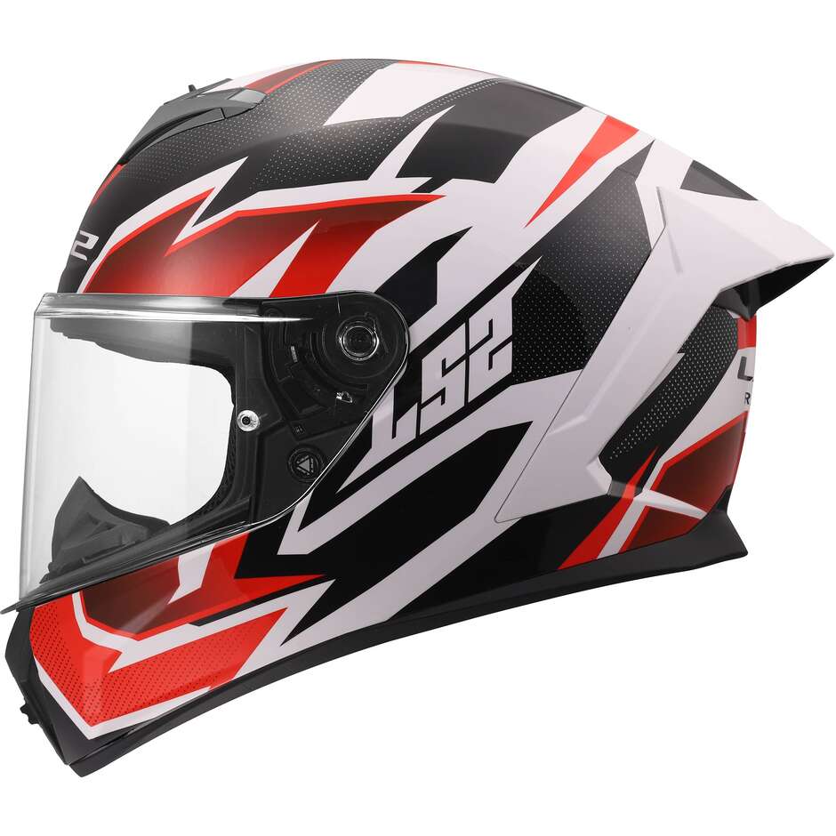 МОТОЦИКЛЕТНЫЙ ШЛЕМ LS2 FF820 RAPID III XTREM WHITE BLACK RED