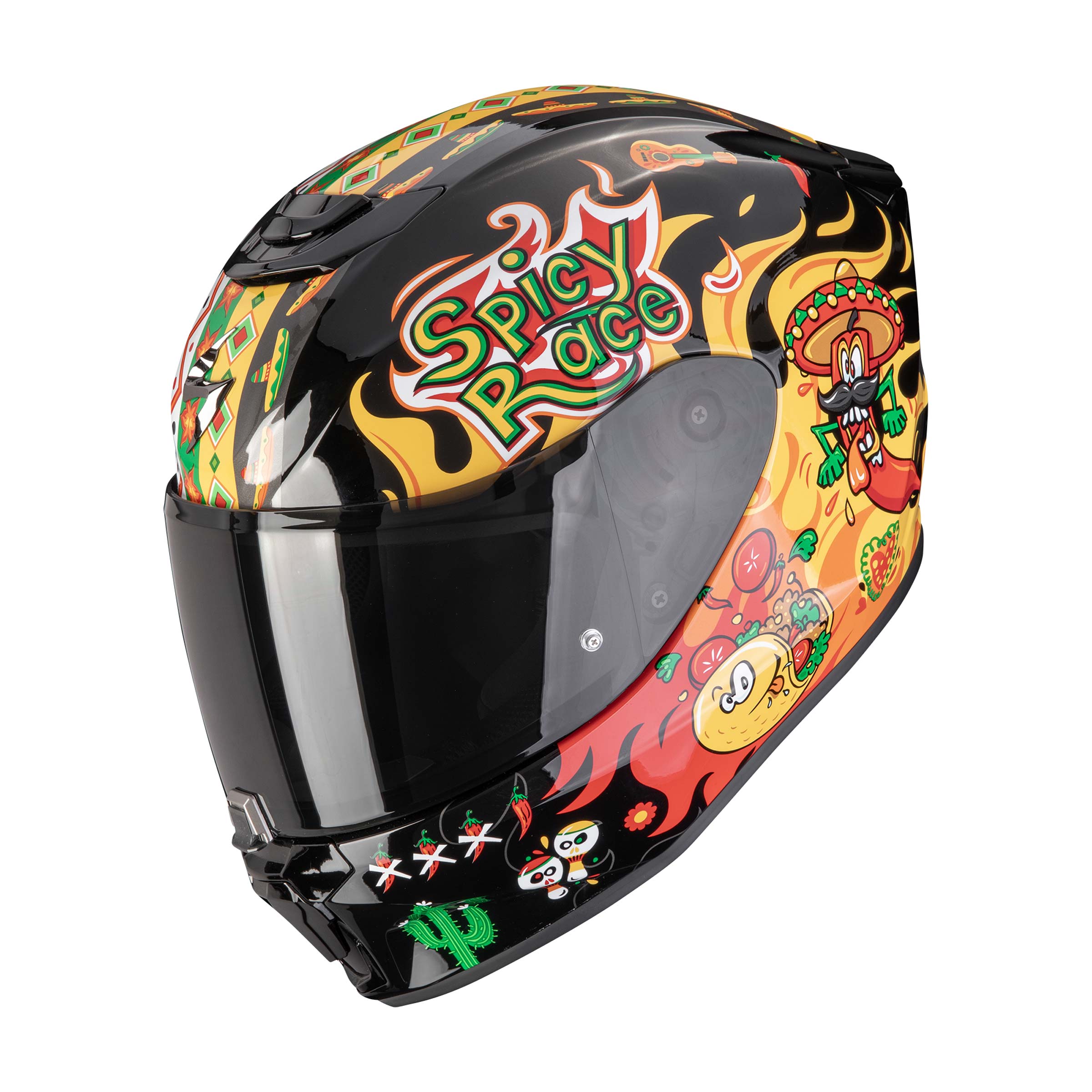 МОТОЦИКЛЕТНЫЙ ШЛЕМ SCORPION EXO-JNR AIR YUCATAN Noir-Jaune-Rouge (389)