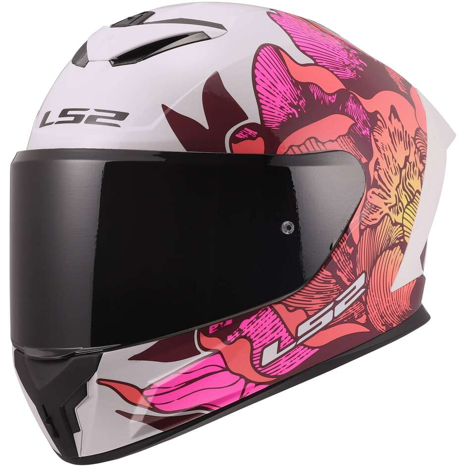 МОТОЦИКЛЕТНЫЙ ШЛЕМ LS2 FF820 RAPID III POPPIES II WHITE PINK