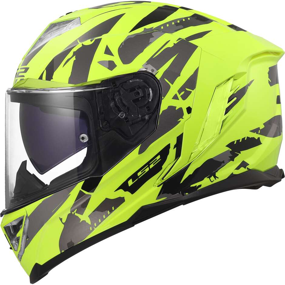 МОТОЦИКЛЕТНЫЙ ШЛЕМ LS2 FF818 STORM III KAOS H-V YELLOW