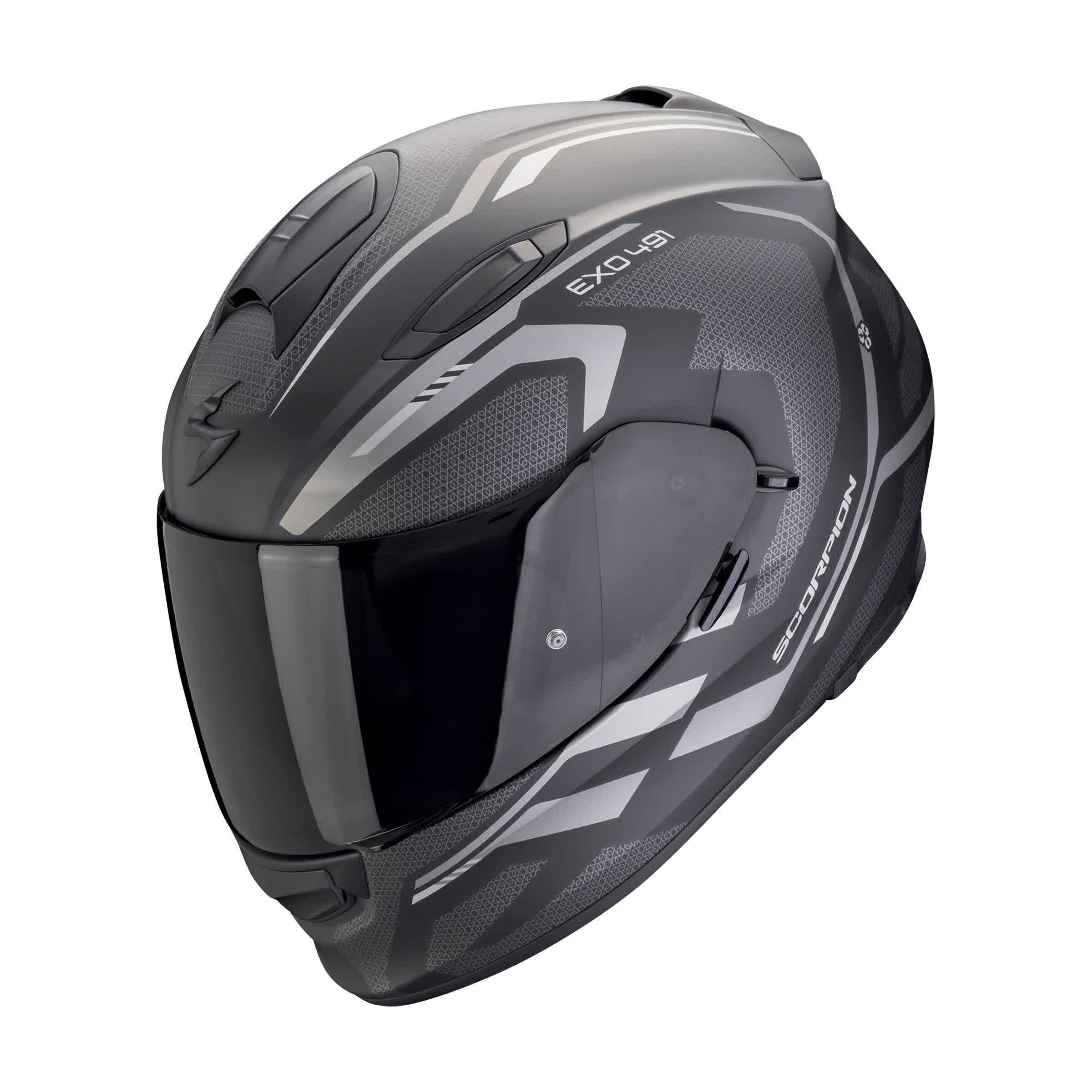 МОТОЦИКЛЕТНЫЙ ШЛЕМ SCORPION EXO-491 KRIPTA Noir mat-Argent (159)