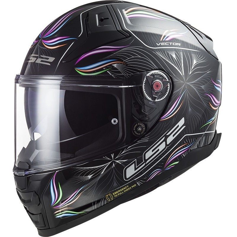 Мотоциклетный шлем LS2 FF811 VECTOR II TROPICAL BLACK WHITE-06