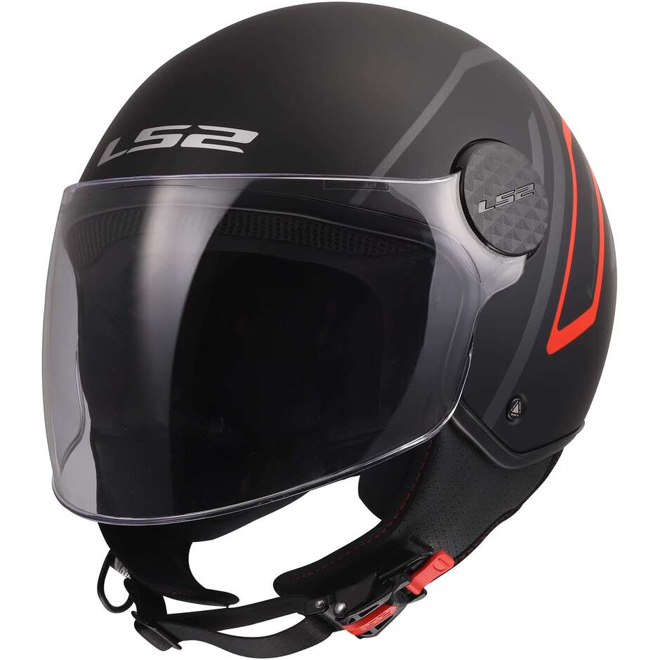 МОТОЦИКЛЕТНЫЙ ШЛЕМ LS2 OF558 SPHERE LUX II MINIM BLACK RED-06