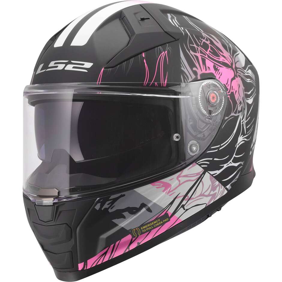 Мотоциклетный шлем LS2 FF811 VECTOR II DARFLO BLACK PINK-06
