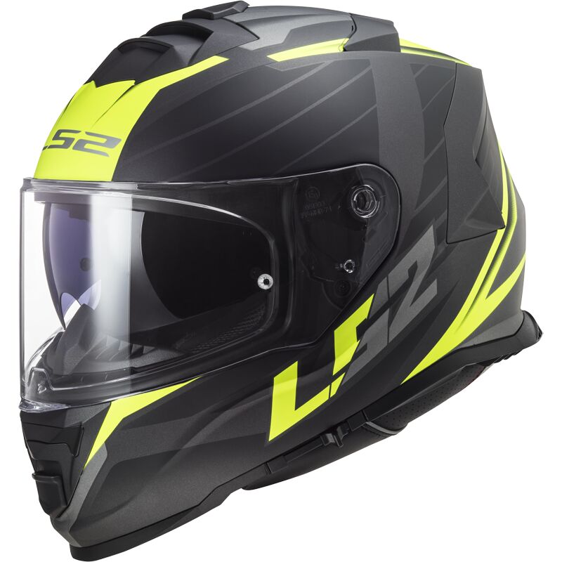 МОТОЦИКЛЕТНЫЙ ШЛЕМ LS2 FF800 STORM II NERVE M.BLACK H-V YELLOW-06